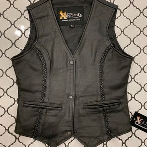 Leather motorcycle vest